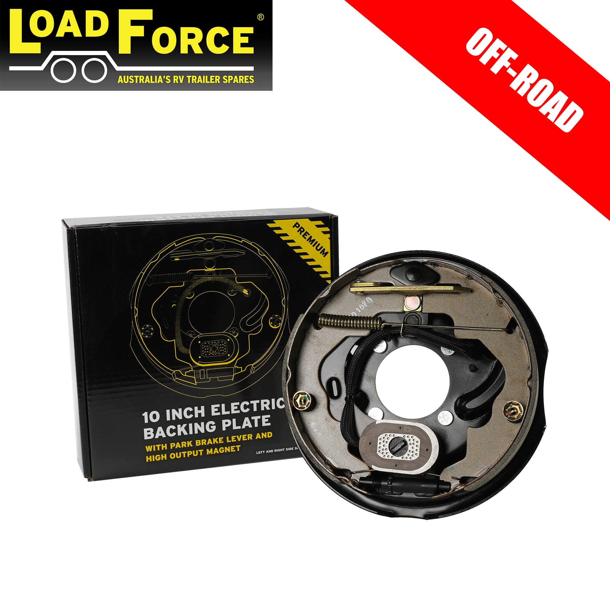 LoadForce 10 inch Off Road Electric Backing Plate Assembly Left Hand