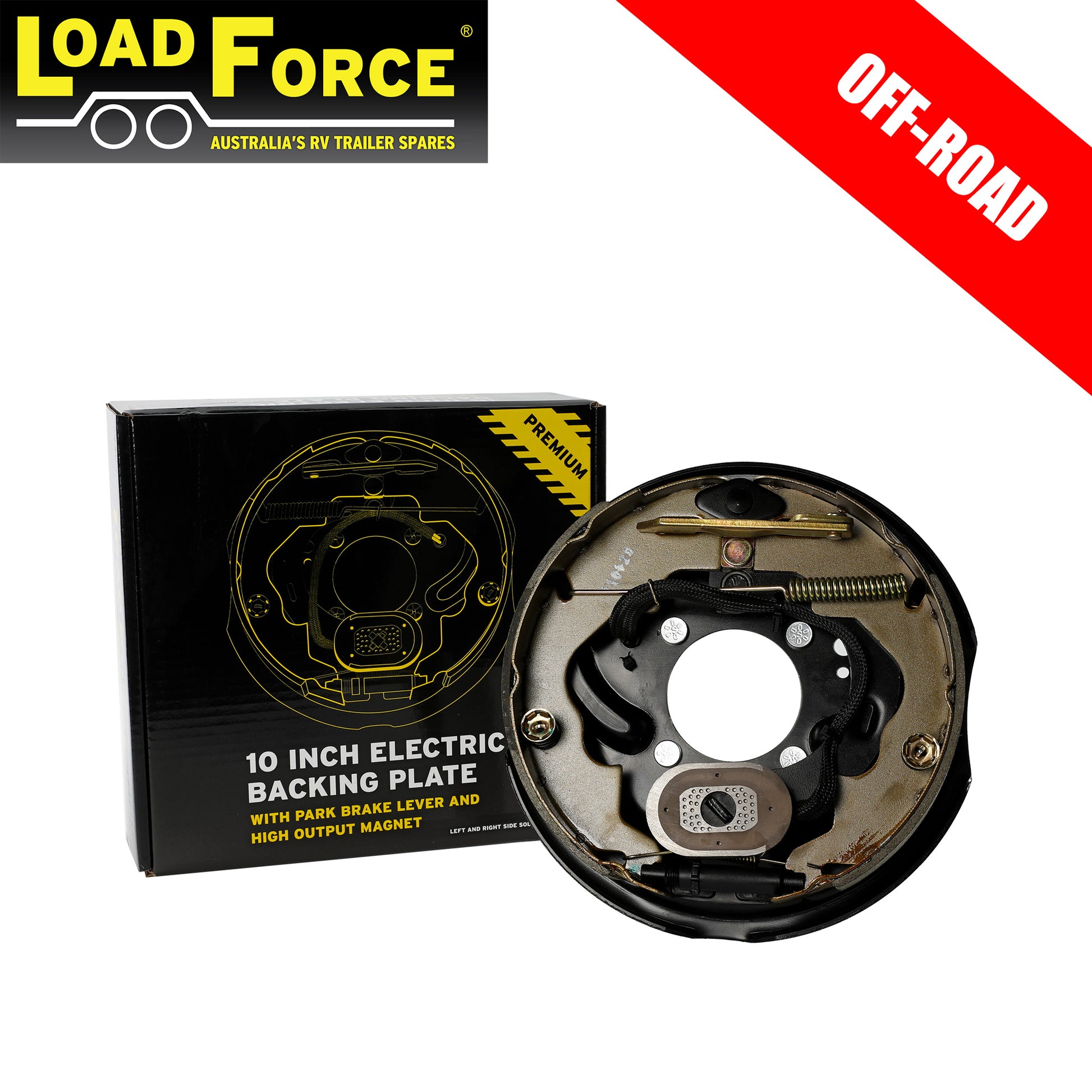 10 inch Off Road Electric Backing Plate Assembly Right Hand - Trailer Spares Direct