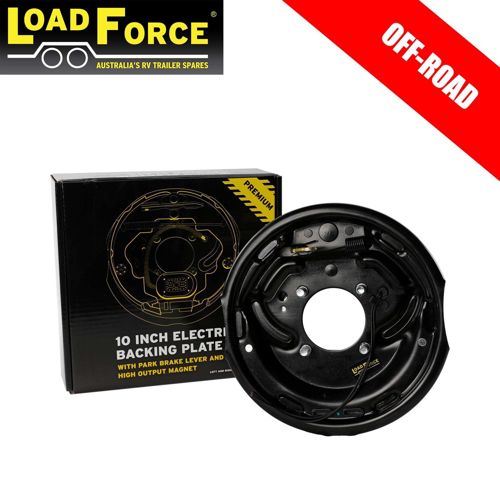 10 inch Off Road Electric Backing Plate Assembly Right Hand - Trailer Spares Direct