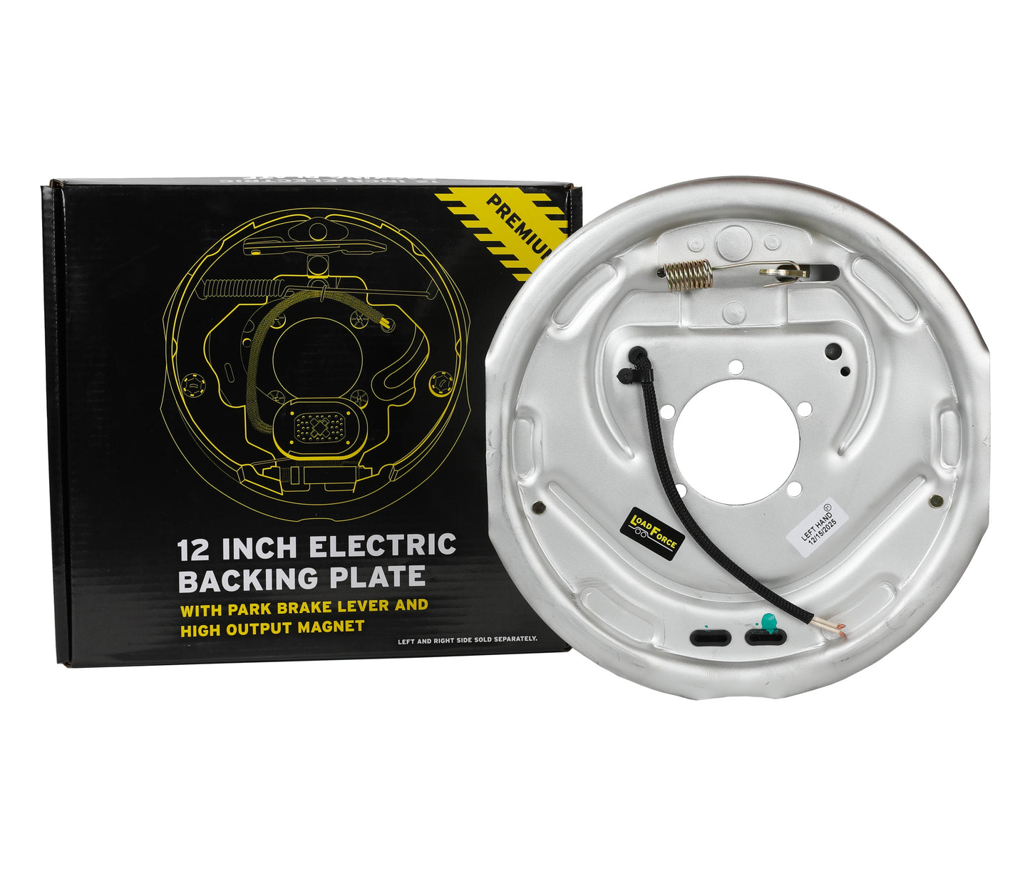 LoadForce 12" Dacromet Off Road Electric Backing Plate Assembly LH
