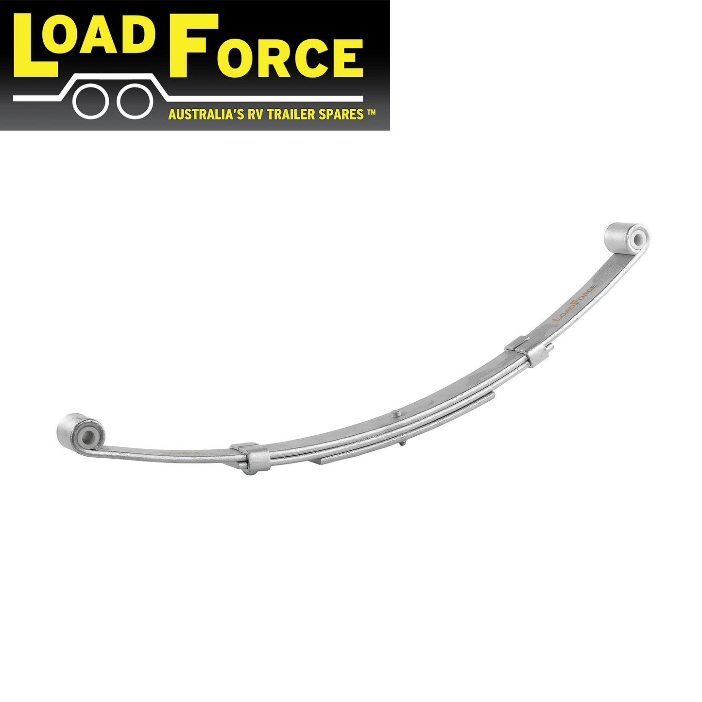 3 Leaf 45mm Eye to Eye Spring Dacromet 710mm Long (850kg rated per pair) - Trailer Spares Direct