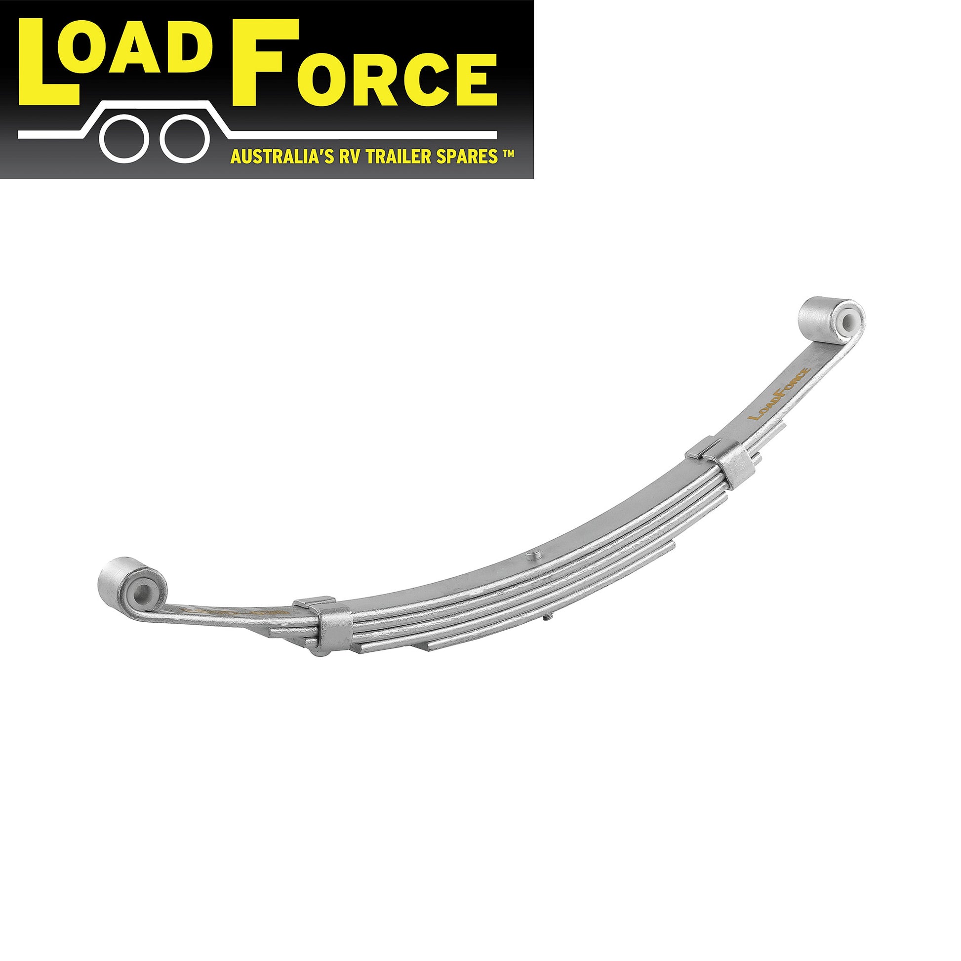 5 Leaf 45mm Eye to Eye Spring Dacromet 630mm long (1500kg rated per pair) - Trailer Spares Direct