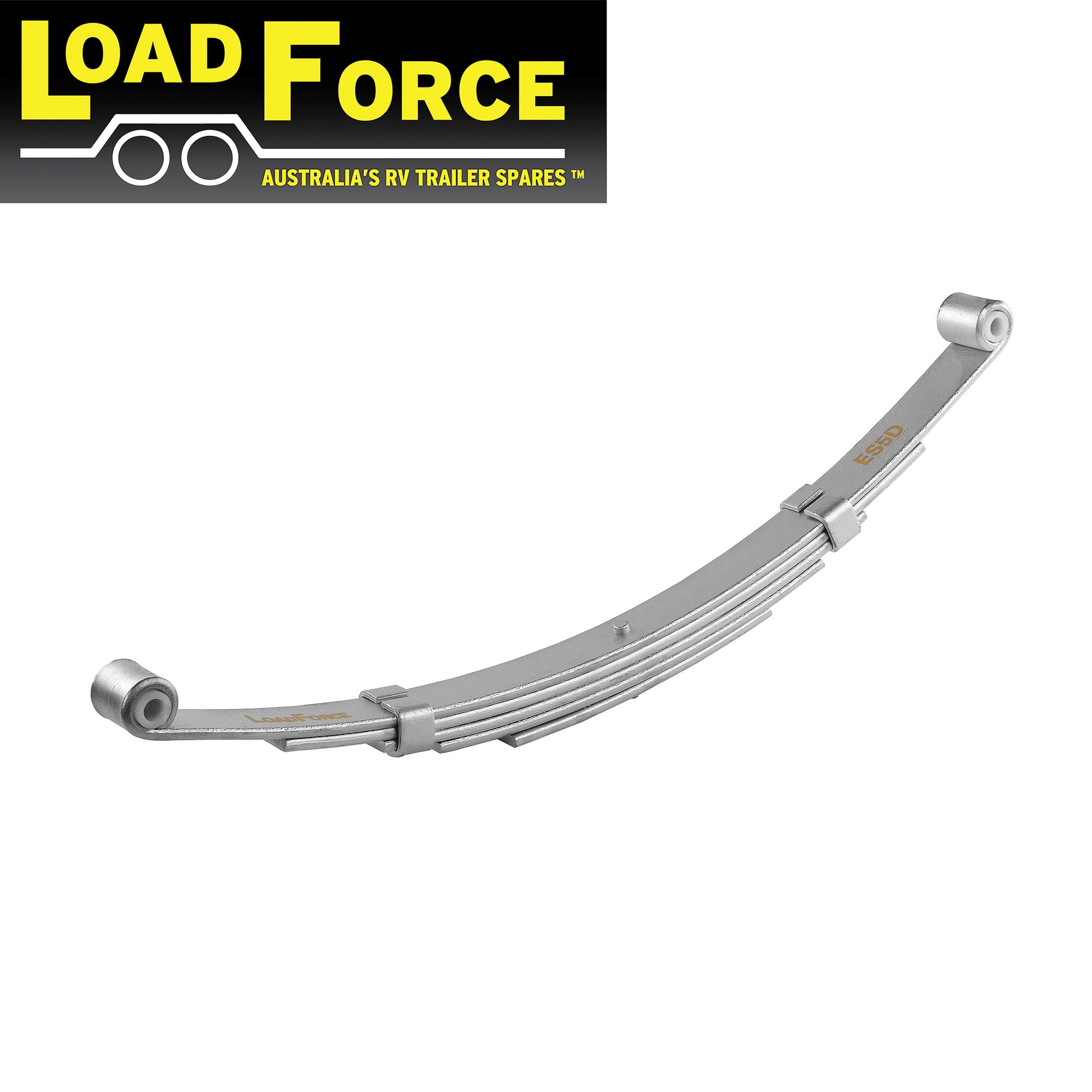 5 Leaf 45mm Eye to Eye Spring Dacromet 710mm Long (1300kg rated per pair) - Trailer Spares Direct