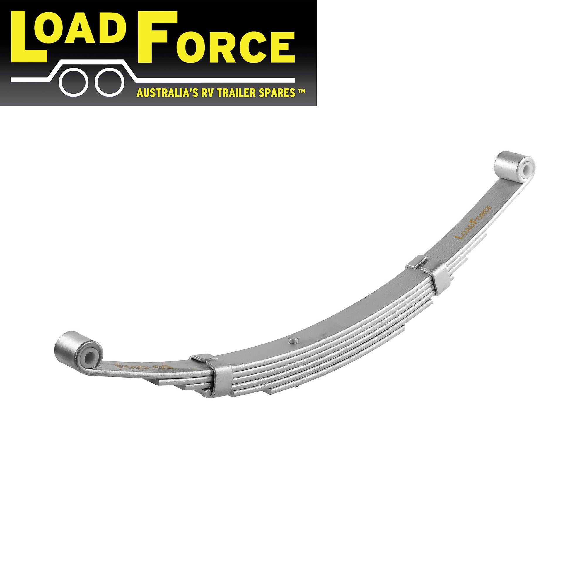 Offset 6 Leaf 45mm Eye to Eye Spring Dacromet 710mm Long (1500kg rated per pair) - Trailer Spares Direct