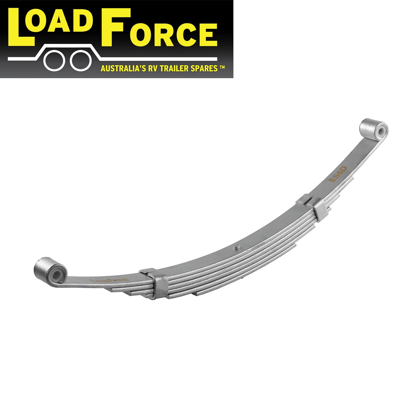 6 Leaf 45mm Eye to Eye Spring Dacromet 710mm Long (1500kg rated per pair) - Trailer Spares Direct