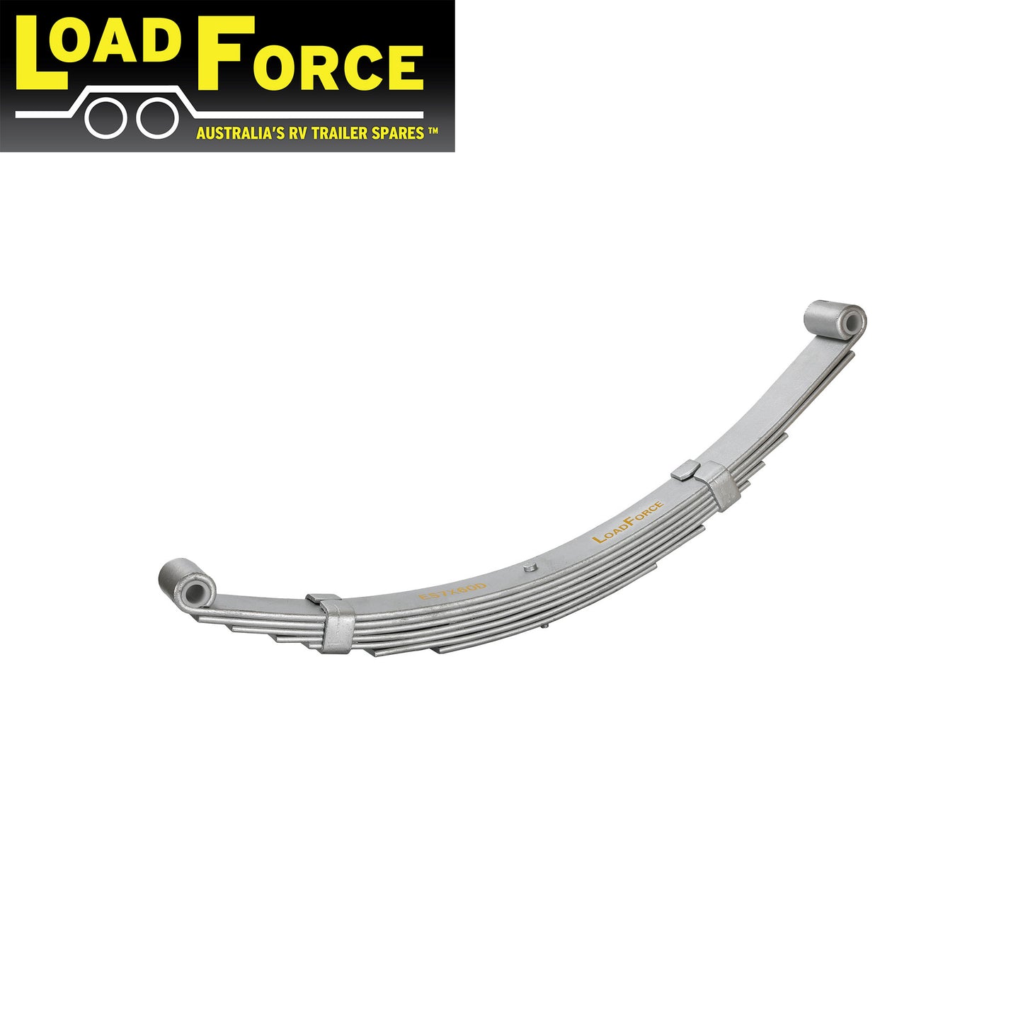 Offset 7 Leaf 60mm Eye to Eye Spring Dacromet 685 Long (2250kg rated per pair) - Trailer Spares Direct