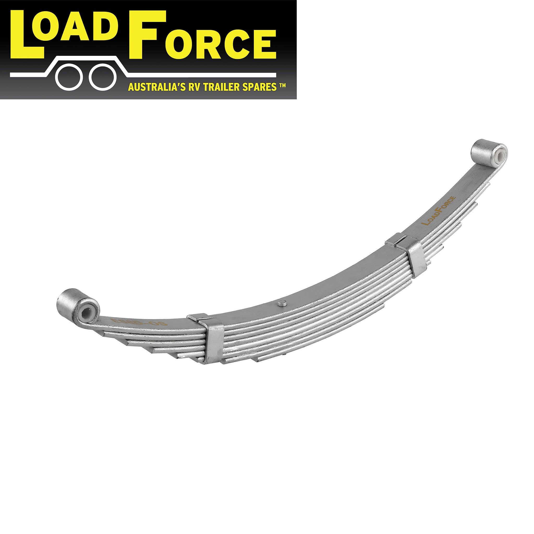 Offset 8 Leaf 45mm Eye to Eye Spring Dacromet 710mm Long (1900kg rated per pair)