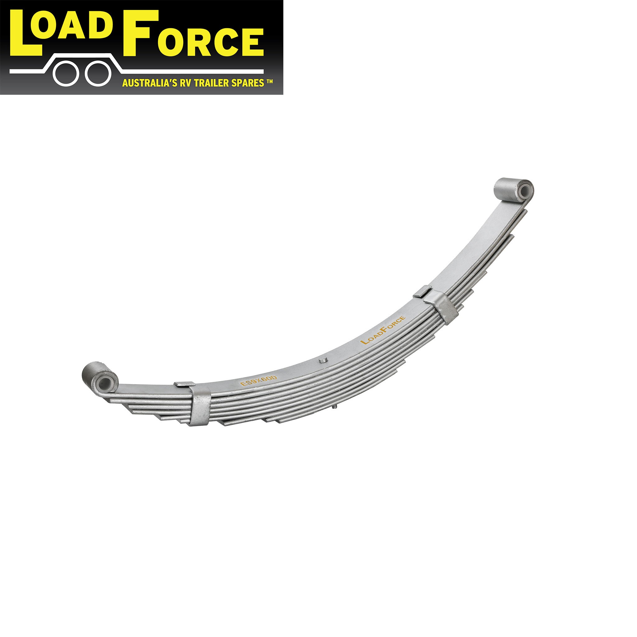 Offset 9 Leaf 60mm Eye to Eye Spring Dacromet 685mm Long (2700kg rated per pair)
