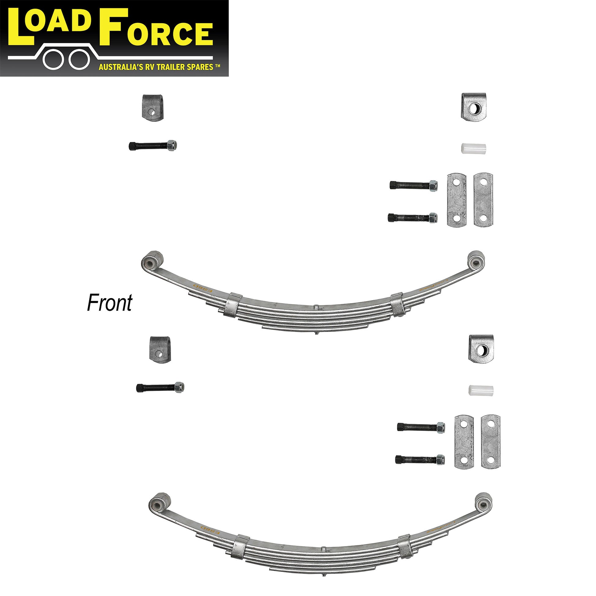 Shackle spring kit galvanised 1500kg for single axle marine trailer - Trailer Spares Direct