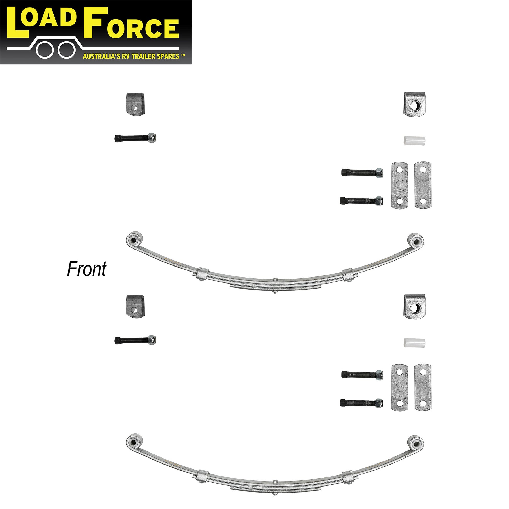 Shackle spring kit galvanised for 850kg rated single axle marine trailer - Trailer Spares Direct