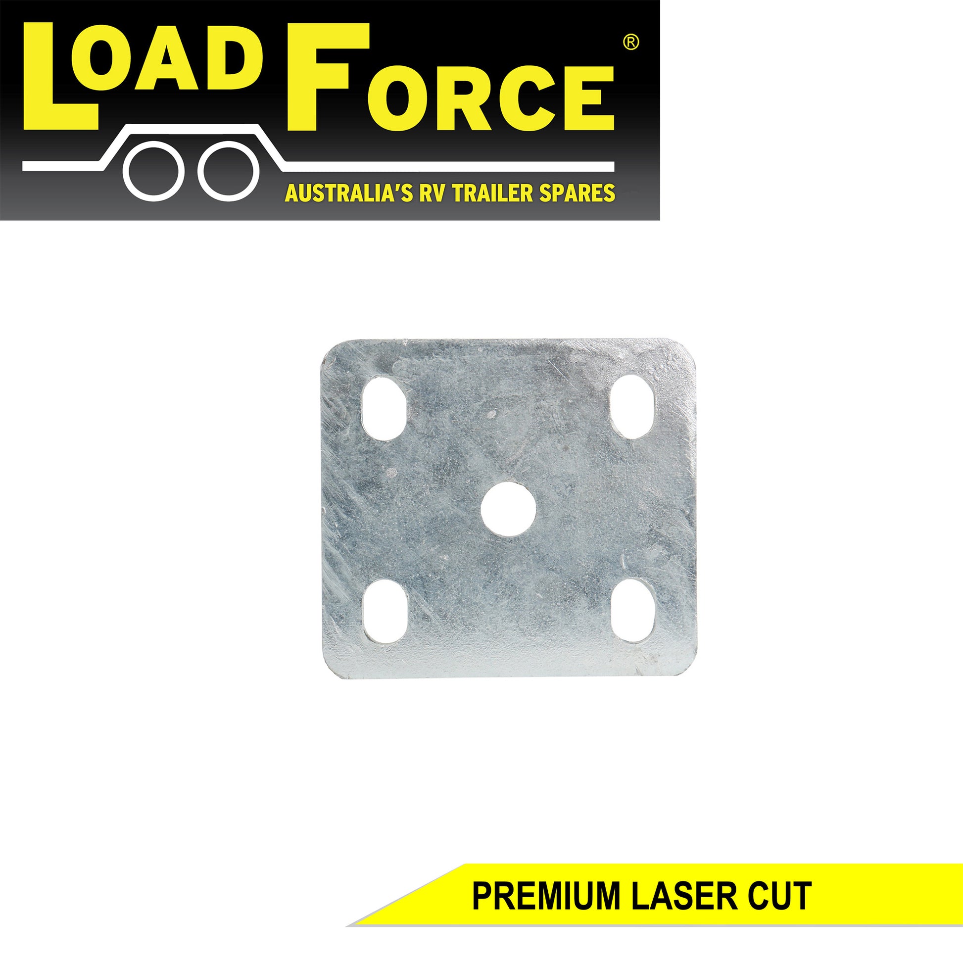 U-bolt fish plate 8mm galvanised for 60mm wide springs and 1/2 inch U-bolts - Trailer Spares Direct