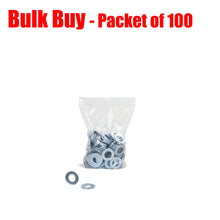 Flat Washer Electro Galvanised 13x24x3mm. Pack of 100. - Trailer Spares Direct