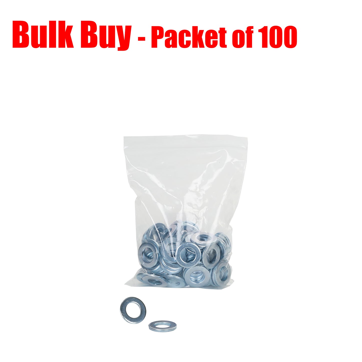 Flat Washer Electro Galvanised 16x30x3mm. Pack of 100. - Trailer Spares Direct