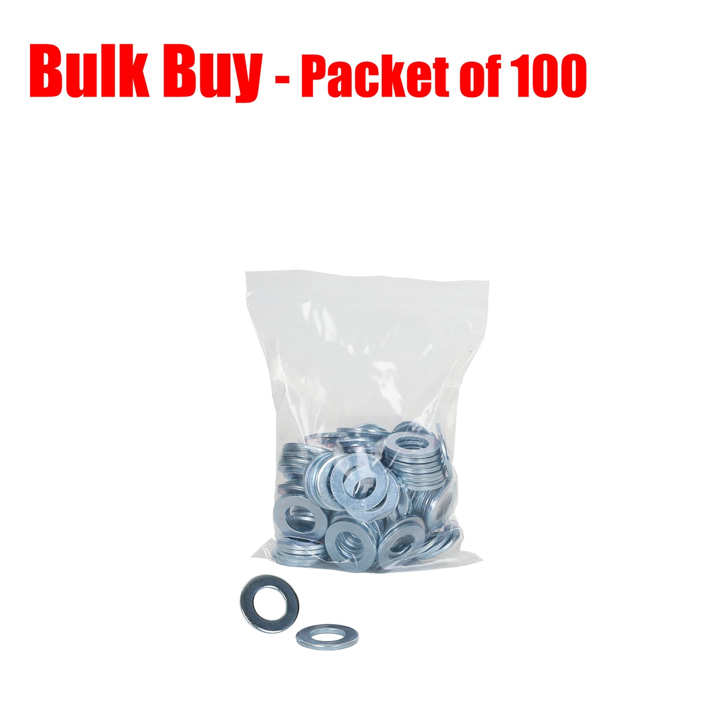 Flat Washer Electro Galvanised 18x34x3mm. Pack of 100. - Trailer Spares Direct