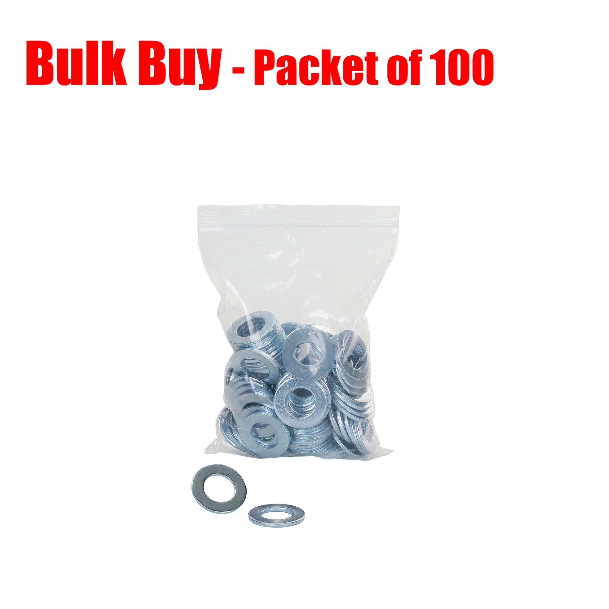 Flat Washer Electro Galvanised 20x37x3.0. Pack of 100. - Trailer Spares Direct