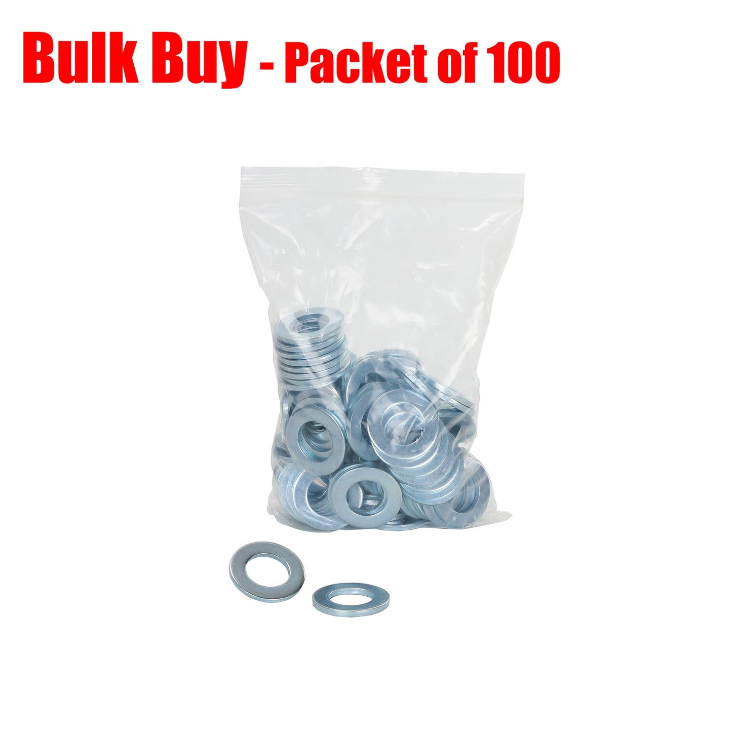 Flat Washer Electro Galvanised 24x44x4mm. Pack of 100. - Trailer Spares Direct