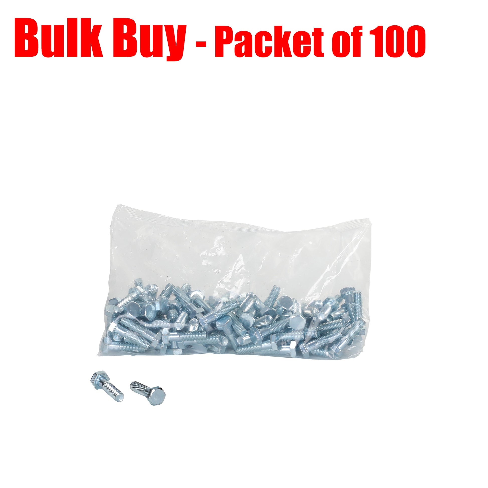 Hex Bolt M8x30mm Grade 4.6 Zinc. Pack of 100. - Trailer Spares Direct