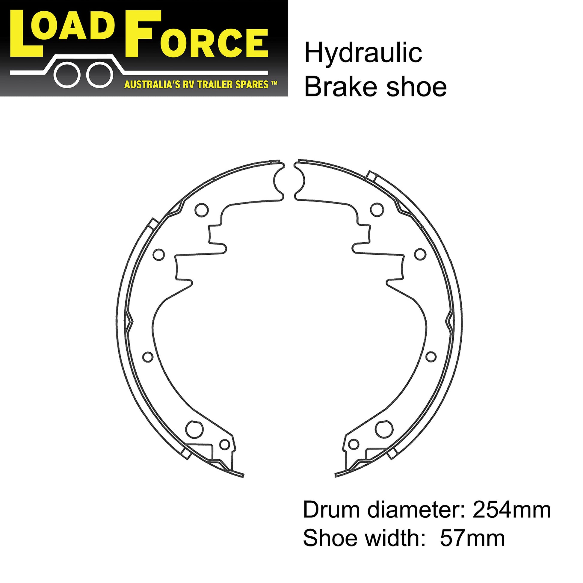 10 inch hydraulic brake shoes dacromet coated set of 4 - Trailer Spares Direct
