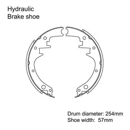 10 inch hydraulic brake shoes dacromet coated set of 4