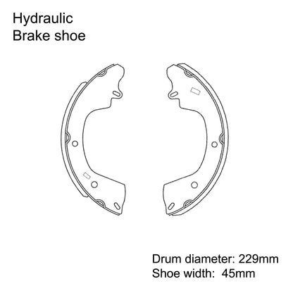 9 inch x 1.75 inch hydraulic brake shoe. Set of 4