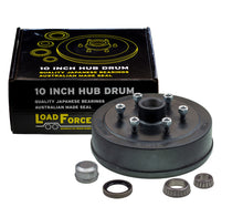 Hub drum 10 x 2.25 inch 6 stud with slimline (Ford) bearing - Trailer Spares Direct