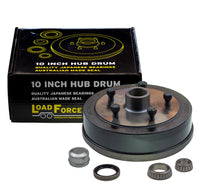 trailer hub drum 10 x 2.25 inch LandCruiser 5 stud with LM (Holden) bearing - Trailer Spares Direct