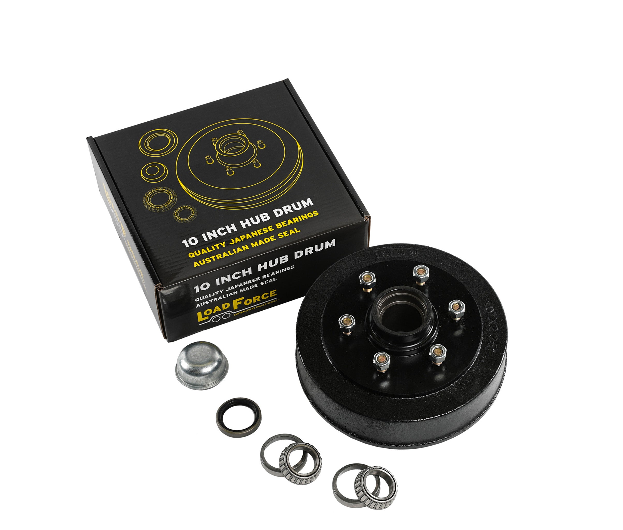 hub brake drum 10 x2.25 inch 6 Stud with parallel bearing