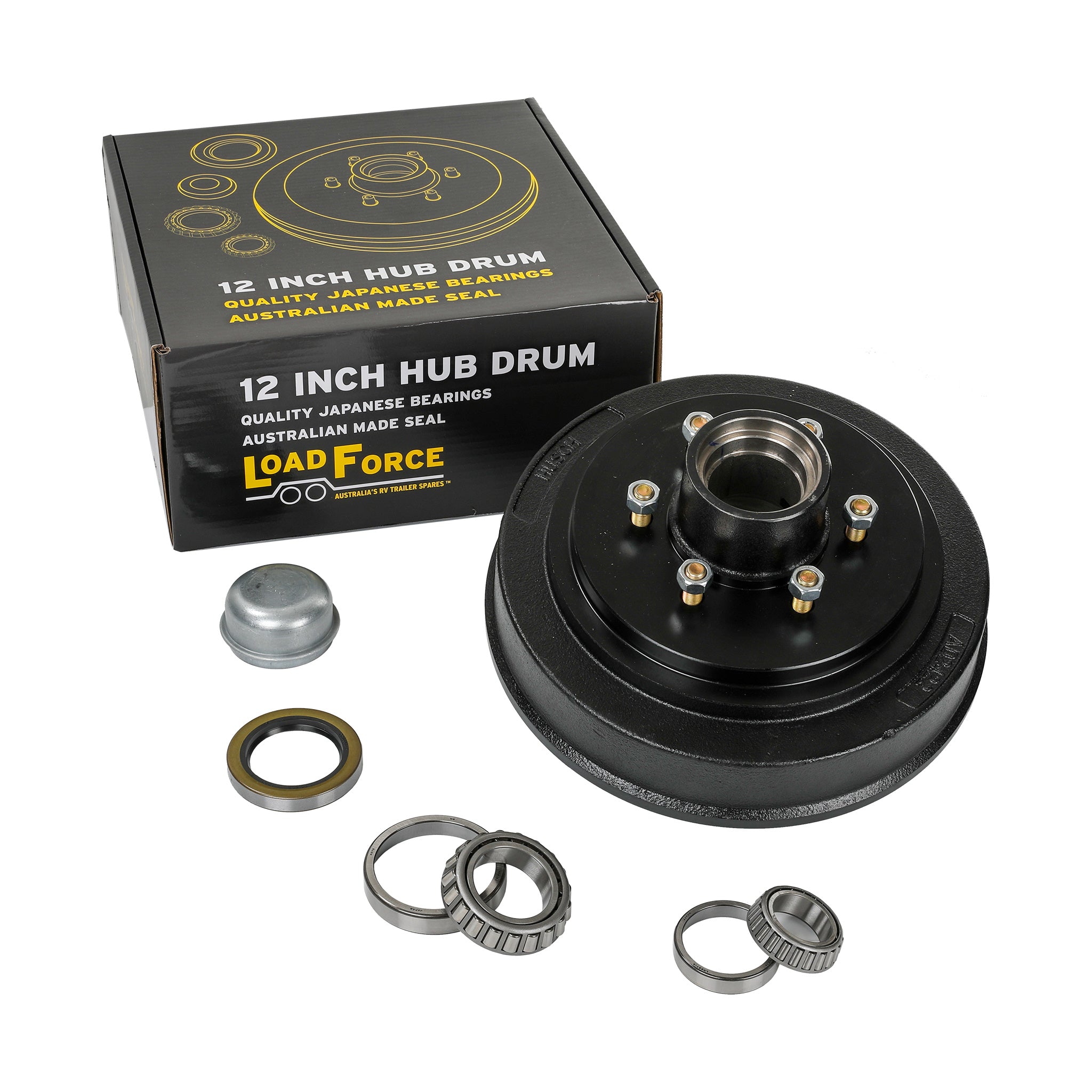 LoadForce Hub Drum 12x2 inch 6 Stud 29749/30210 Japan Bearing