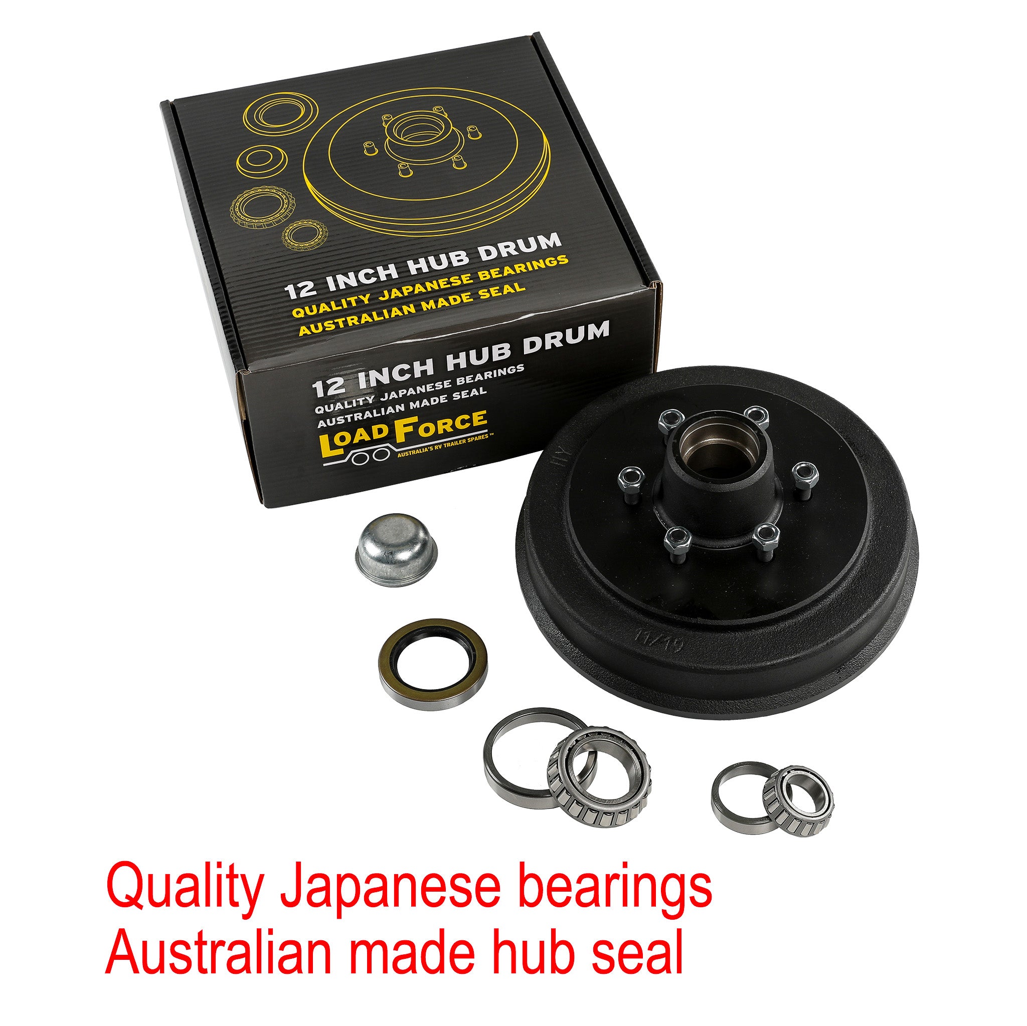 LoadForce Hub drum 12 x 2 inch 6 stud with TX Japanese bearing