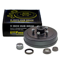 Hub drum 9 x 1.75 inch Ford 5 stud with LM (Holden) bearing - Trailer Spares Direct
