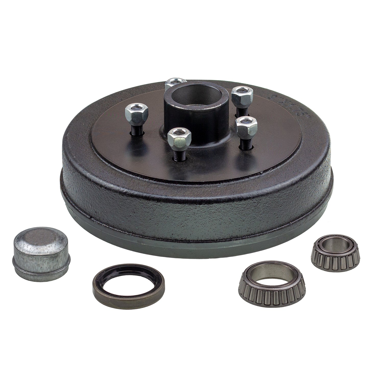Trailer hub drum 9 x 1.75 inch HQ 5 stud with slimline (Ford) bearing