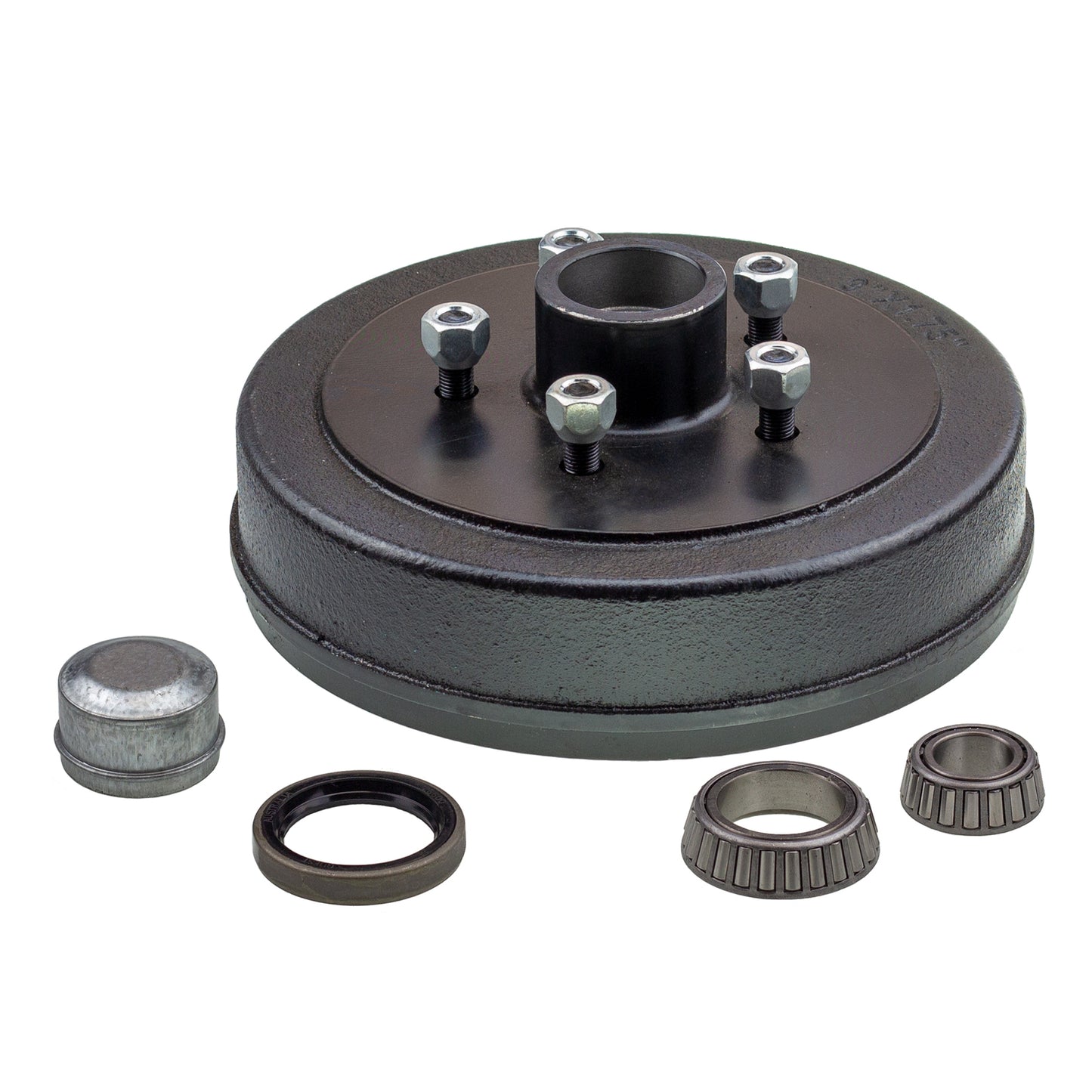 Trailer hub drum 9 x 1.75 inch HT 5 stud with LM (Holden) bearing