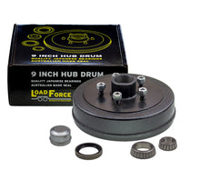 trailer hub drum 9 x 1.75 inch HT 5 stud with LM (Holden) bearing - Trailer Spares Direct