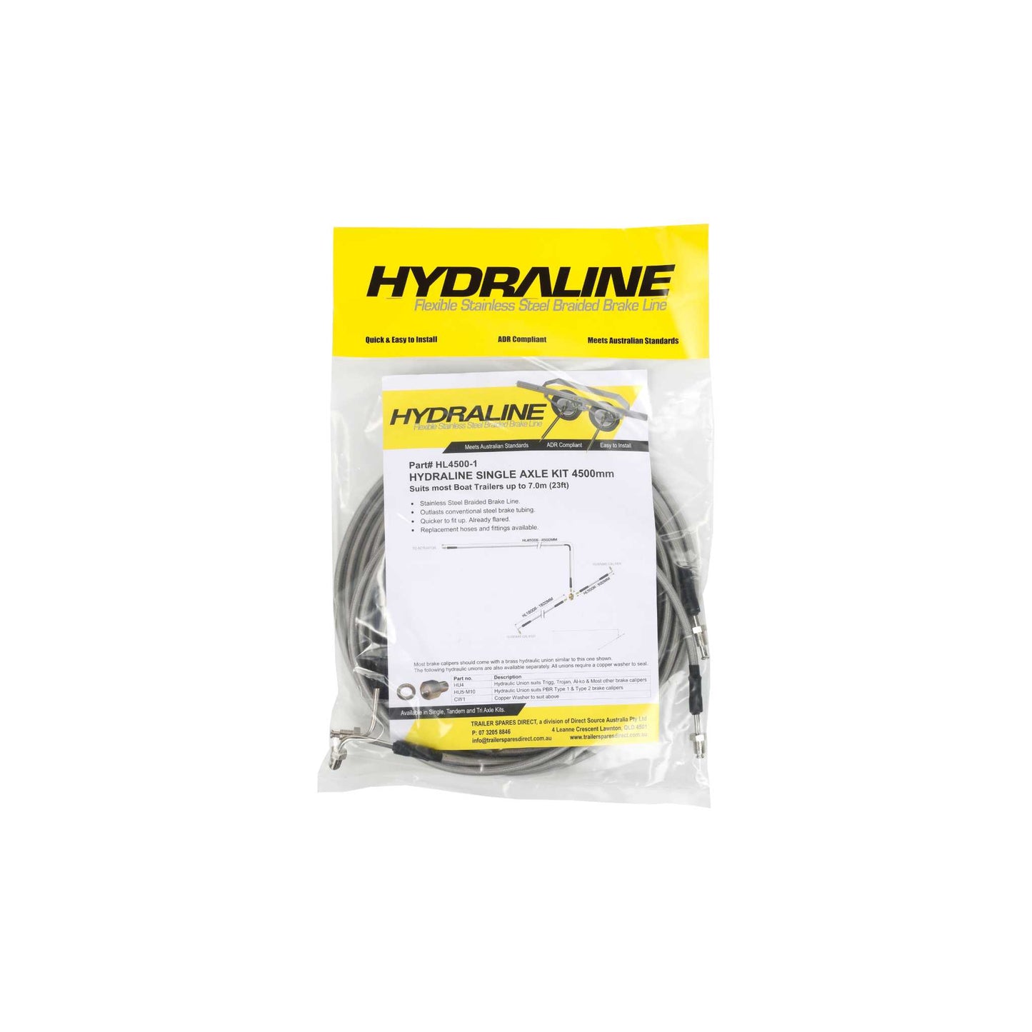 Single axle HydraLine kit with 4500mm lead line