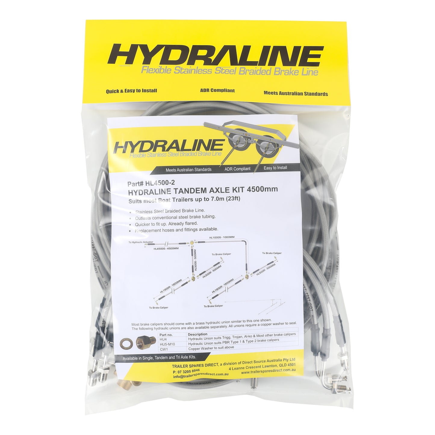Tandem axle HydraLine kit with 4500mm lead line