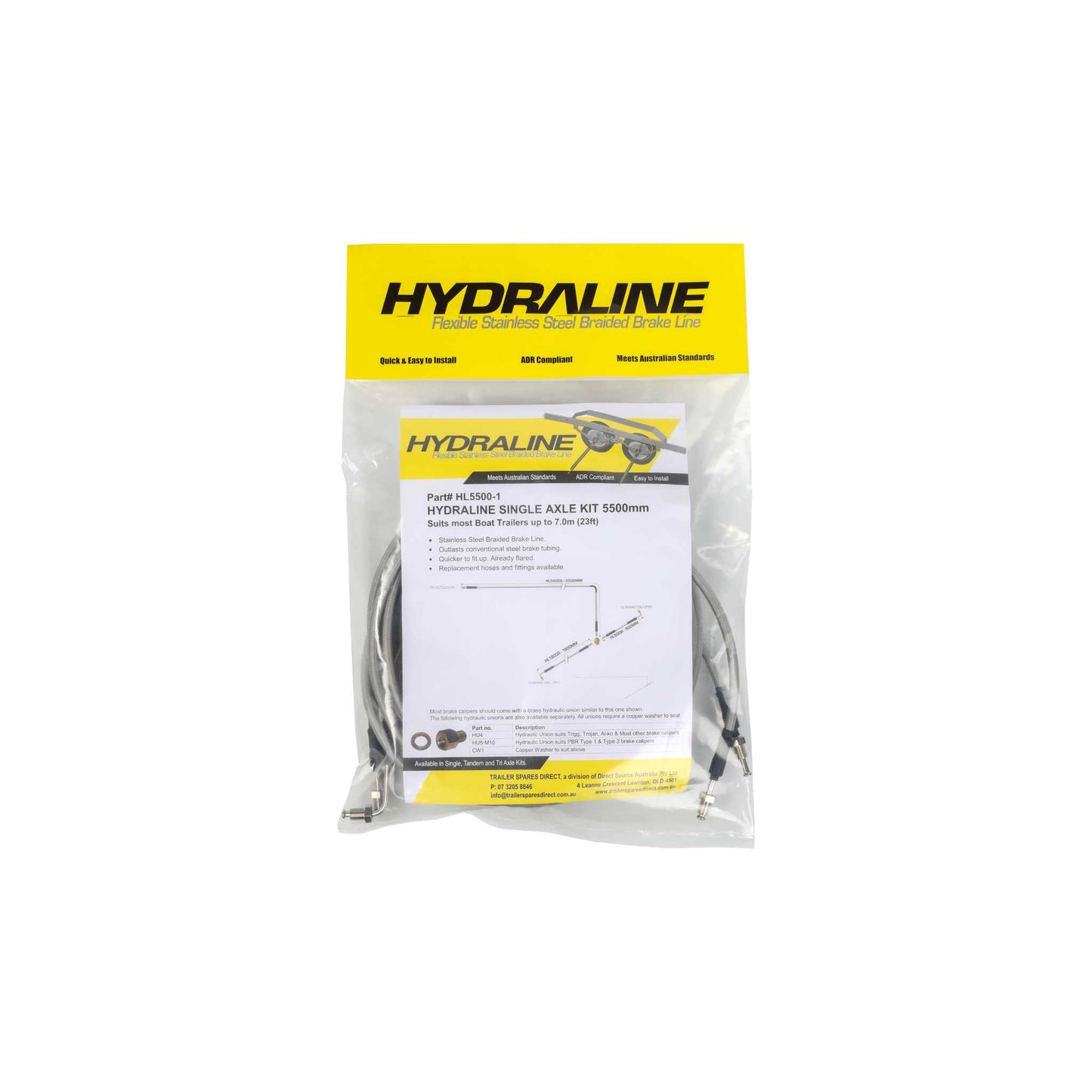 Single axle HydraLine kit with 5500mm lead line