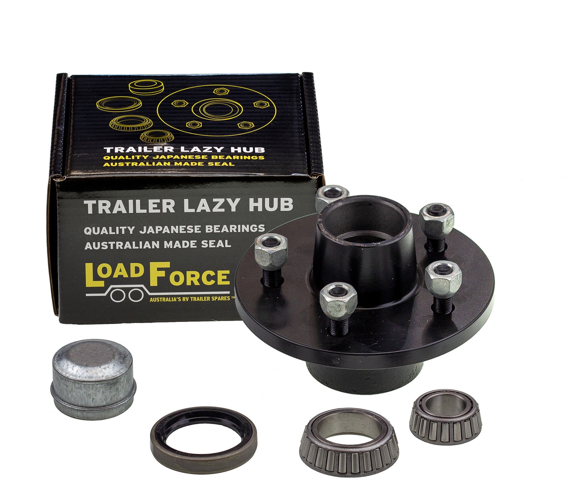 6 inch lazy hub assembly HQ 5 stud LM (Holden) bearing - Trailer Spares Direct