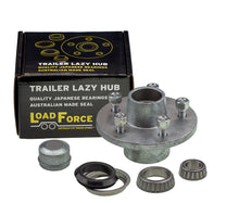 6 inch lazy hub assembly HQ 5 stud LM (Holden) bearing - galvanised - Trailer Spares Direct