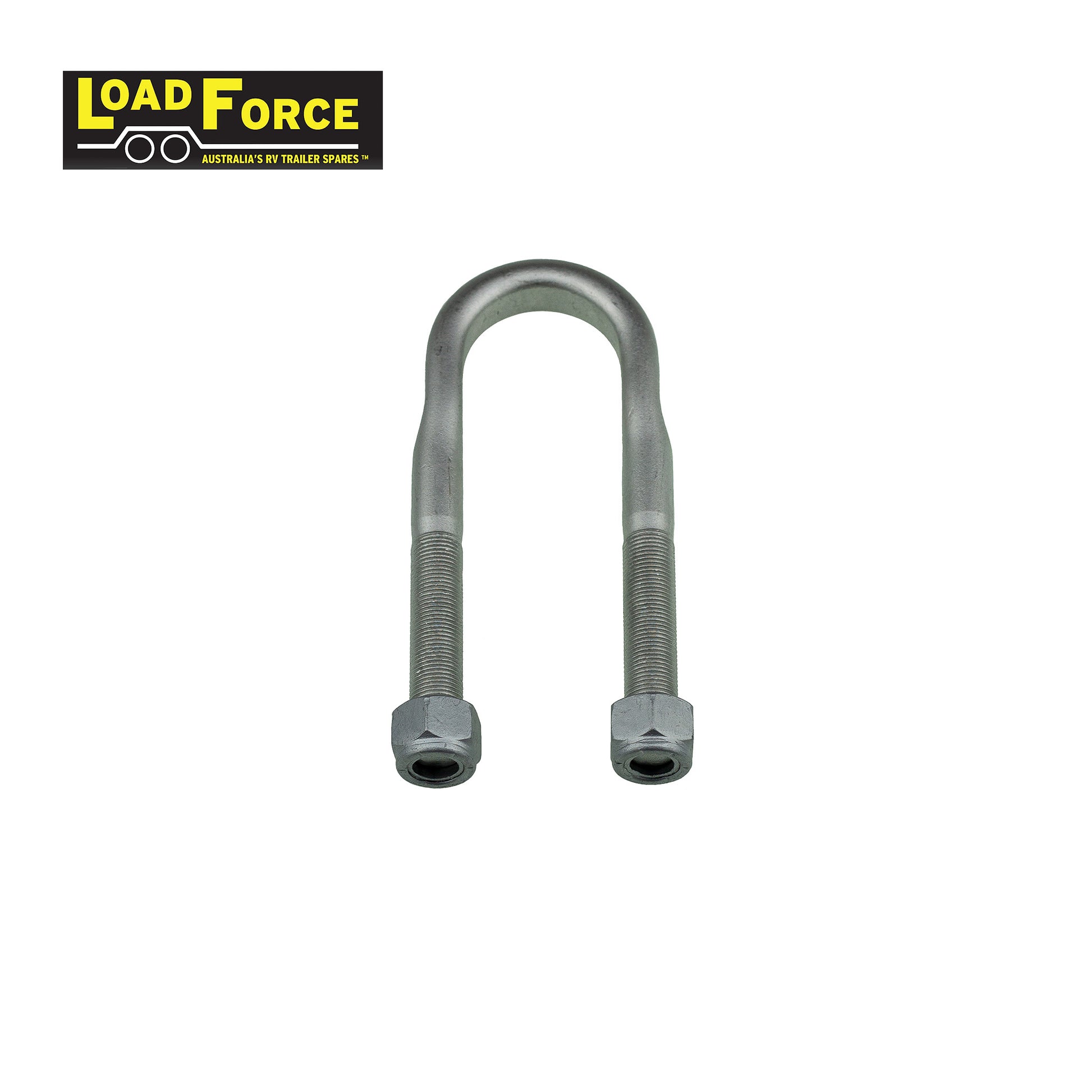 Heavy-duty rated 5/8in U-bolt 45mm round x 160mm long - Dacromet - Trailer Spares Direct