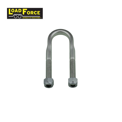 Heavy-duty rated 5/8in U-bolt 45mm round x 160mm long - Dacromet - Trailer Spares Direct