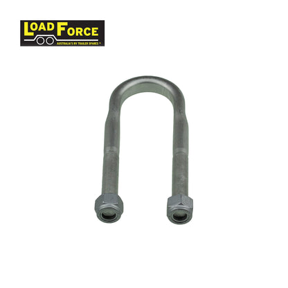 Heavy-duty rated 5/8in U-bolt 50mm round x 170mm long - Dacromet - Trailer Spares Direct