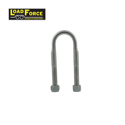 Heavy-duty rated 5/8in U-bolt 50mm round x 170mm long - Dacromet - Trailer Spares Direct