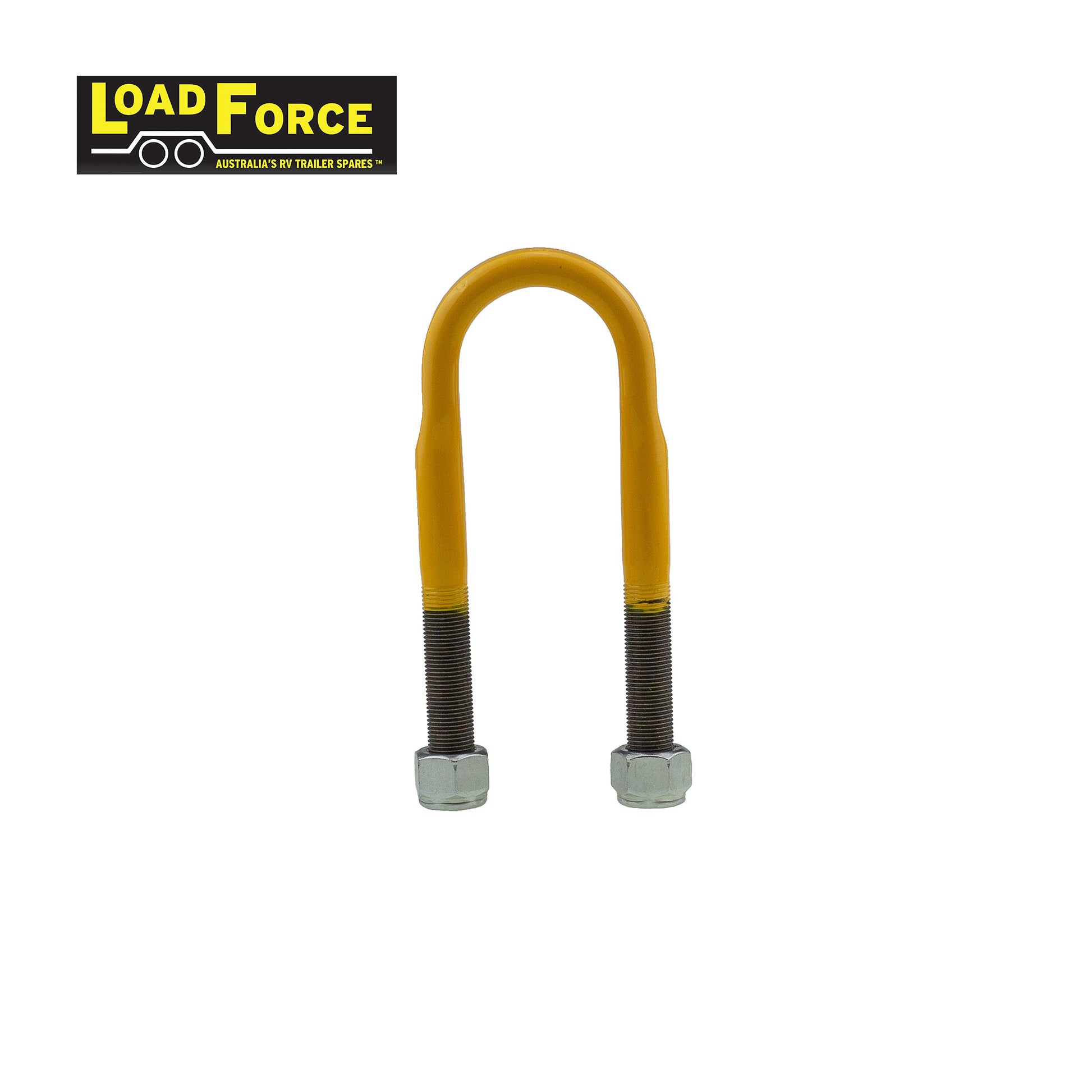 Heavy-duty rated 5/8in U-bolt 50mm round x 170mm long - Yellow - Trailer Spares Direct