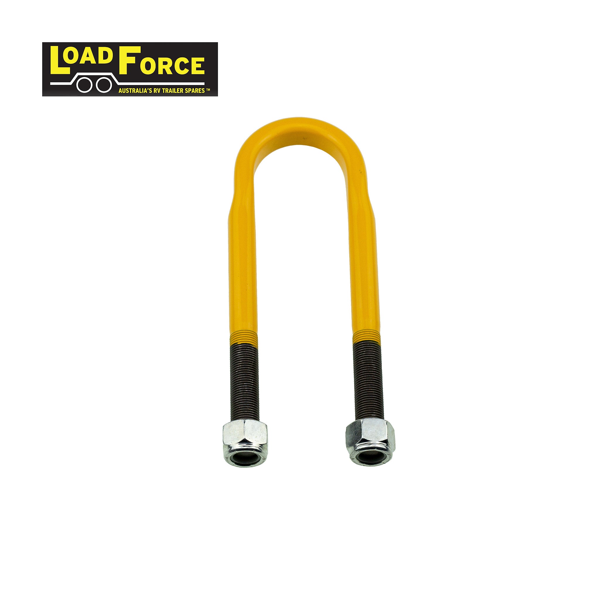 Heavy-duty rated 5/8in U-bolt 50mm round x 215mm long - Yellow