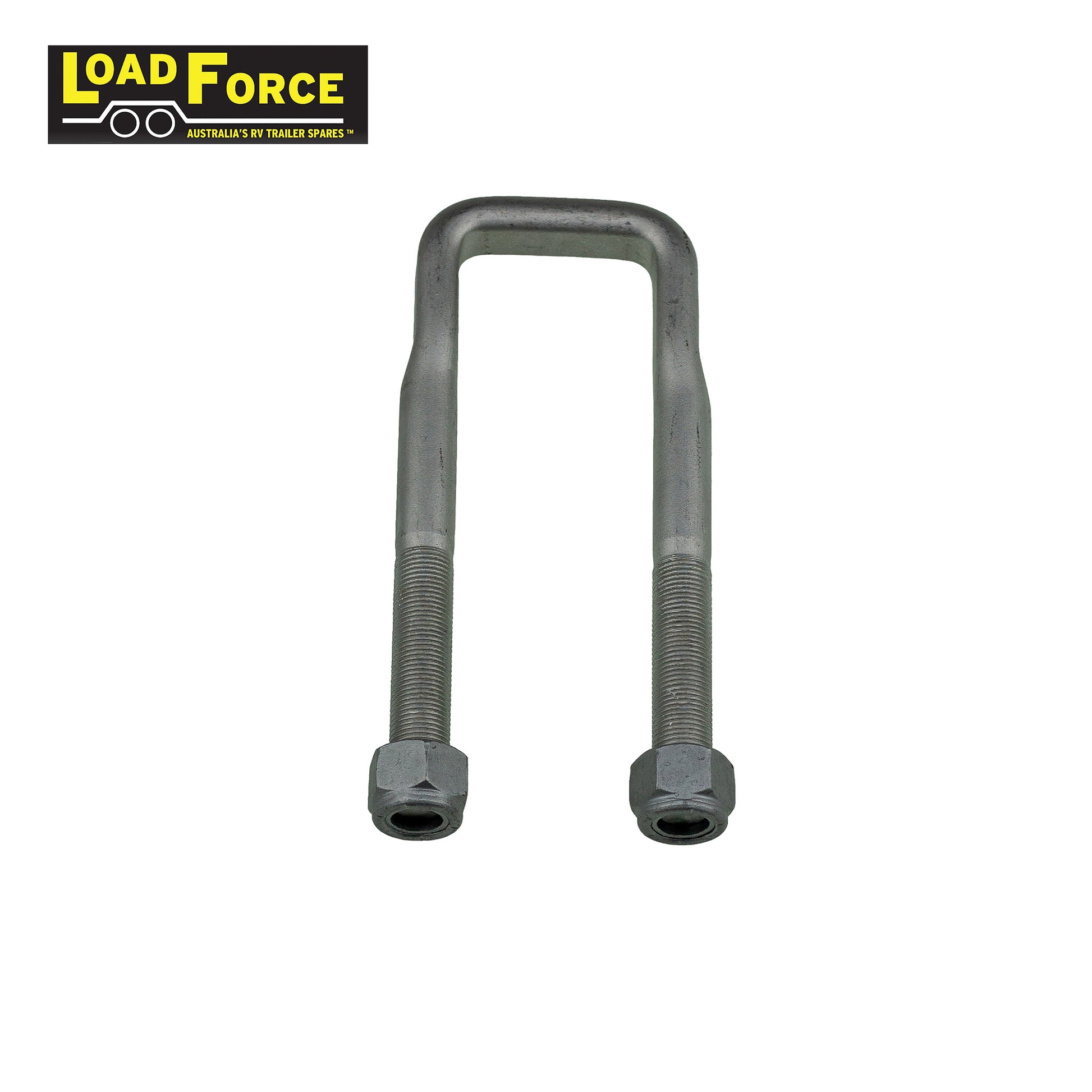Heavy-duty rated 5/8in U-bolt 50mm square x 170mm long - Dacromet - Trailer Spares Direct