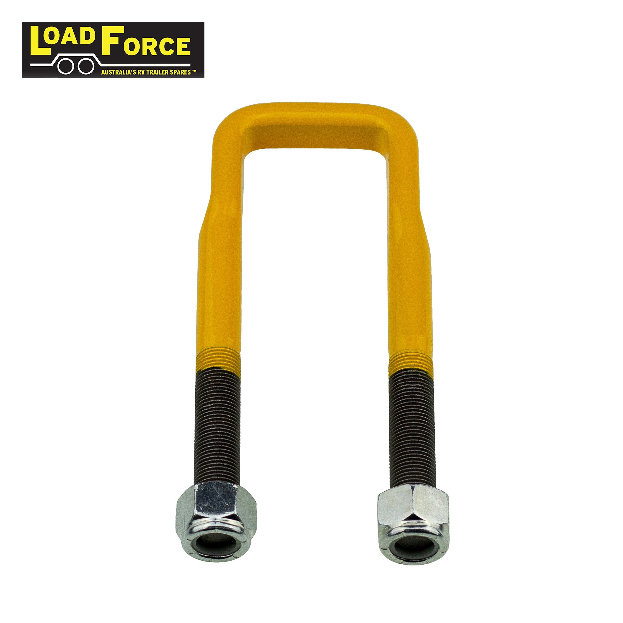 Heavy-duty rated 5/8in U-bolt 50mm square x 170mm long - Yellow