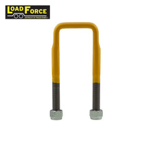 Heavy-duty rated 5/8in U-bolt 63mm square x 180mm long - Yellow - Trailer Spares Direct