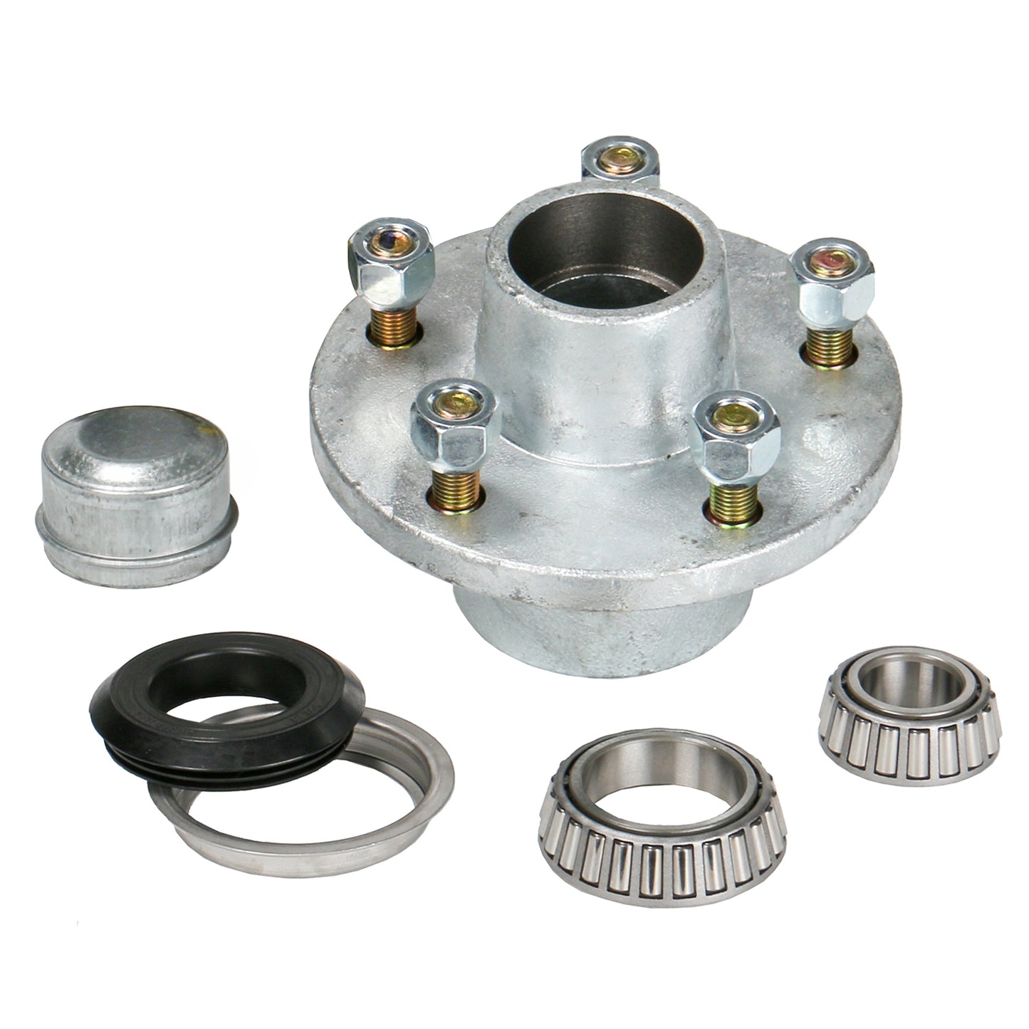 5.5 inch (140mm) Lazy hub assembly galvanised HT stud LM bearing for 8 inch alloy rims
