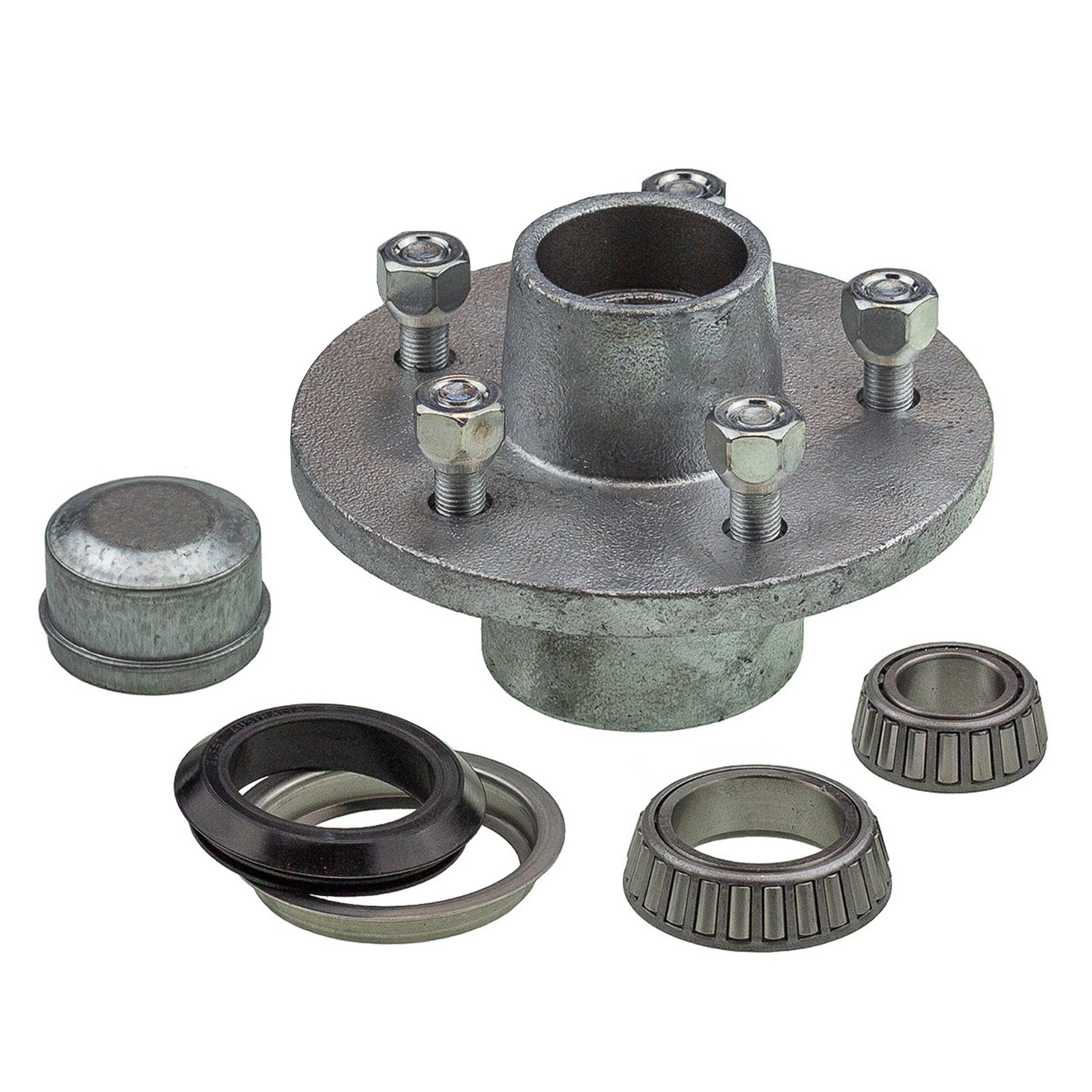 6 inch lazy hub assembly HT 5 stud LM (Holden) bearing - galvanised