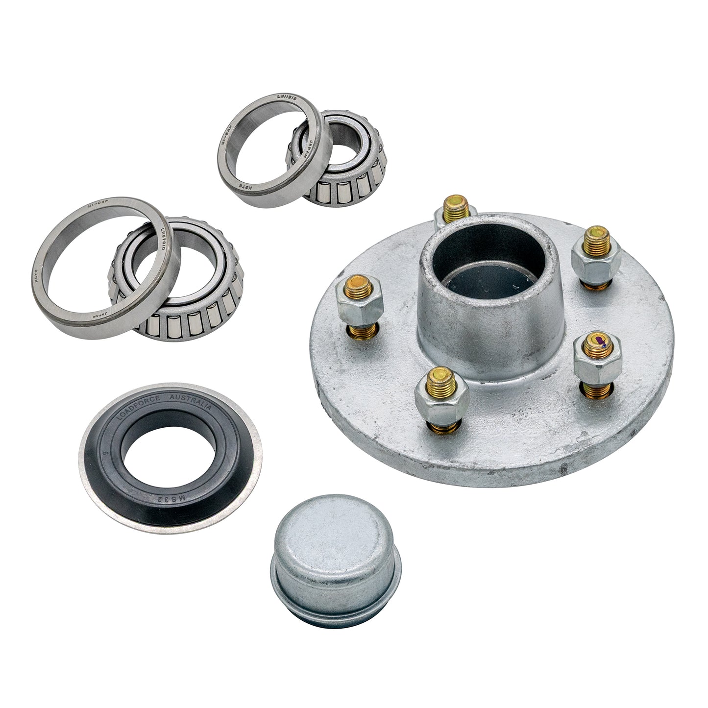 6 inch lazy hub assembly HT 5 stud SL (Ford) bearing - galvanised